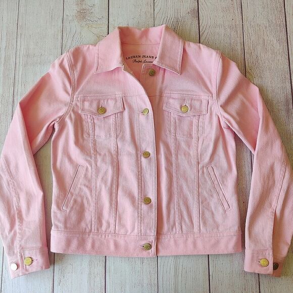 Ralph Lauren Lauren Jeans Co. pink denim jacket sz PP - Picture 1 of 7